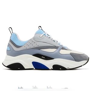 $1,300 AUTH Dior B22 Reflective Sneaker White Blue Mesh Leather EU 46 US 13 NIB